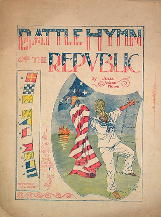 Cover for sheet music of Battle Hymn of the Republic, circa 1898. Image via Getty.